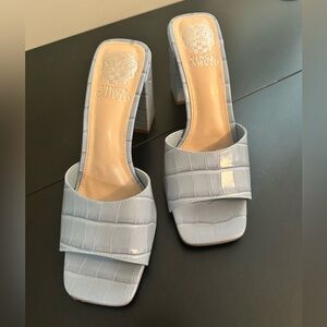 Vince Camuto Blue Croc-Embossed Women's Heels